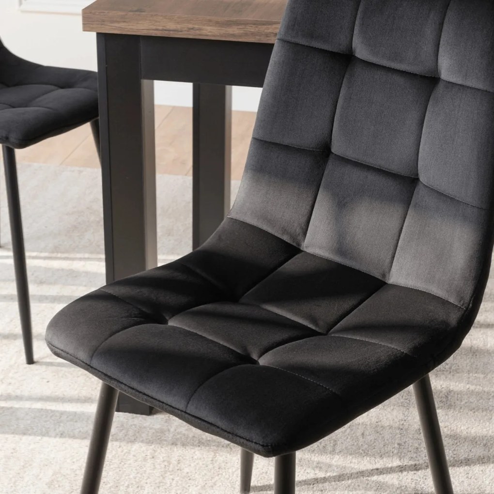 Krzesło PERU Czarne Welurowe