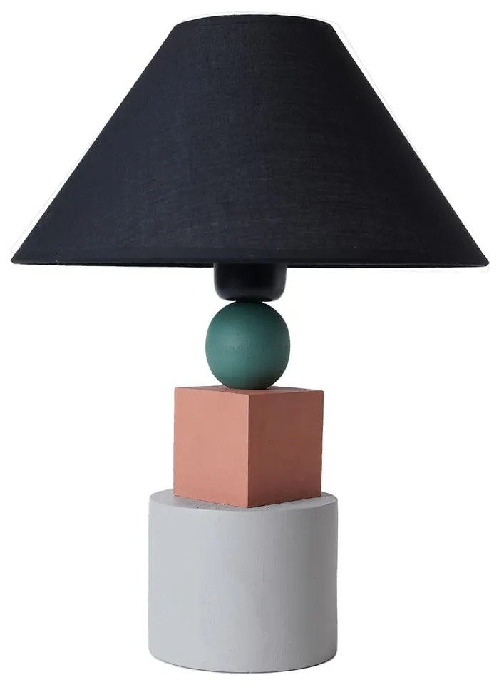 Fekete asztali lámpa fém búrával (magasság 40 cm) Rila – Opviq lights