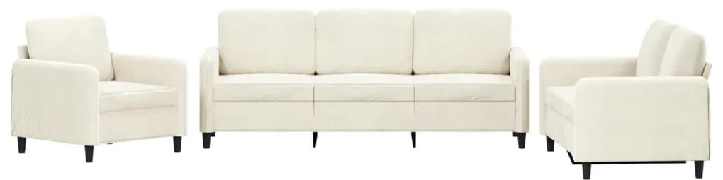 3 részes krém bársony ülőgarnitúra