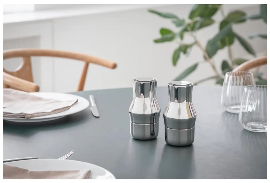 Fényes ezüstszínű rozsdamentes acél fűszerőrlő Dorotea – Gense