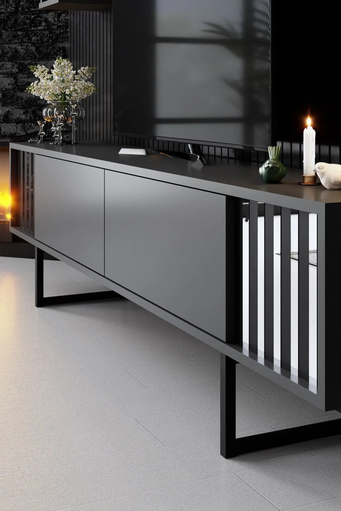 TV szekrény Chrome Line - Anthracite, Black