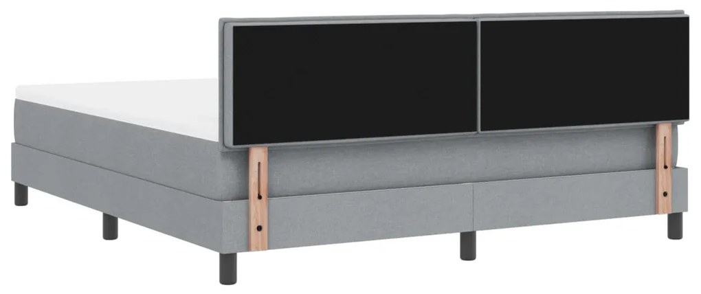 Boxspring ágy matraccal, világosszürke, 180x200 cm, szövet