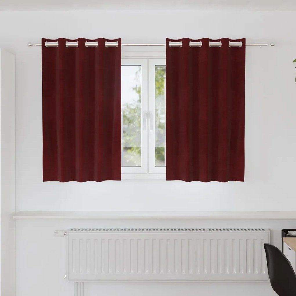 Függönyök függönyökkel 2 pcs bordó 140 x 140 cm Bársony