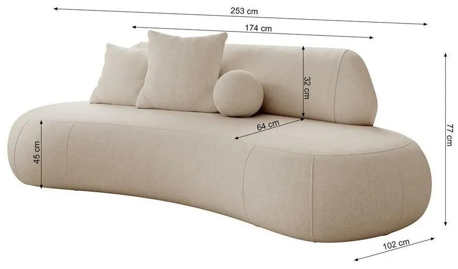 Háromszemélyes kanapé Bally (szürke + fekete) . Akció -15%. 1100107