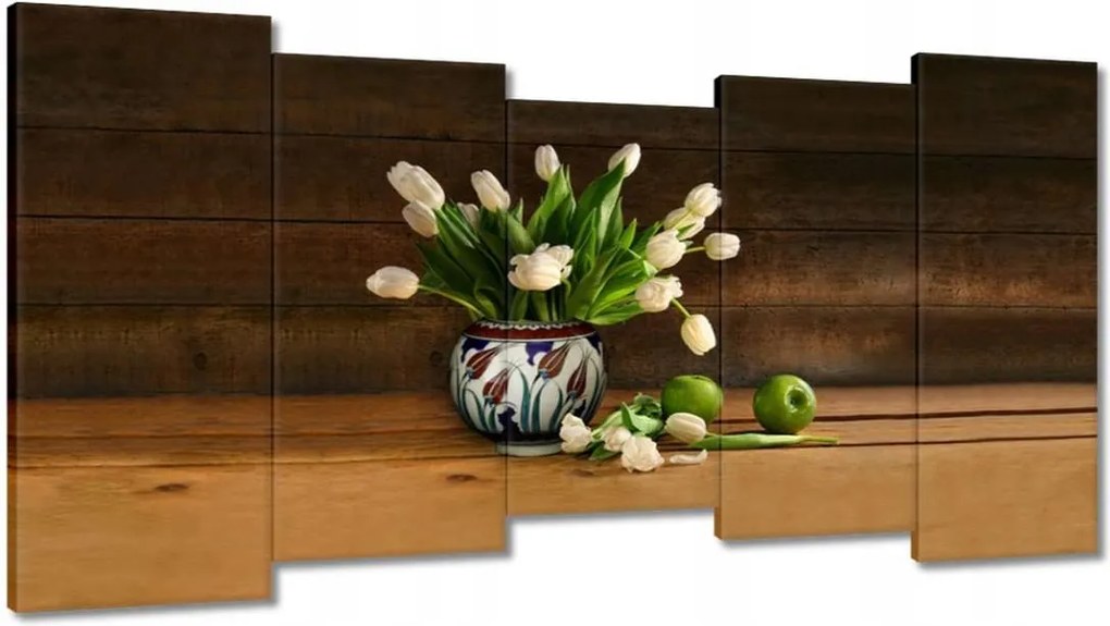 Vászonkép 150x80 Tulipánok vázában
