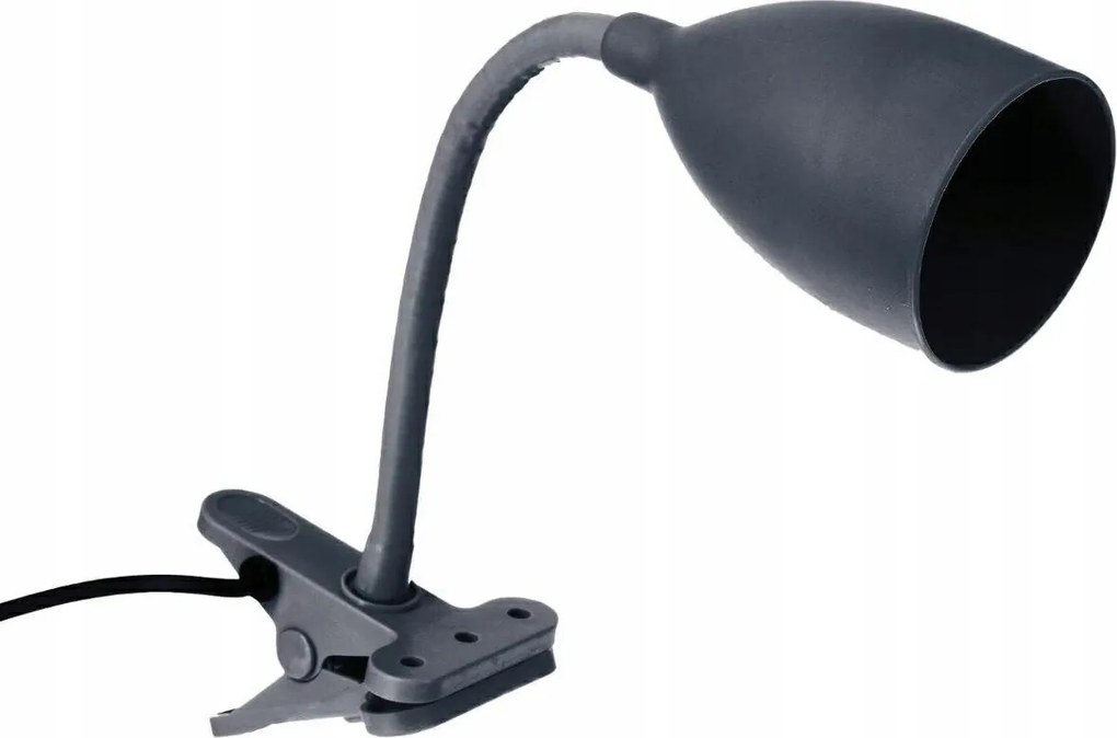 Erős lámpa csiptetővel, szürke, sötét