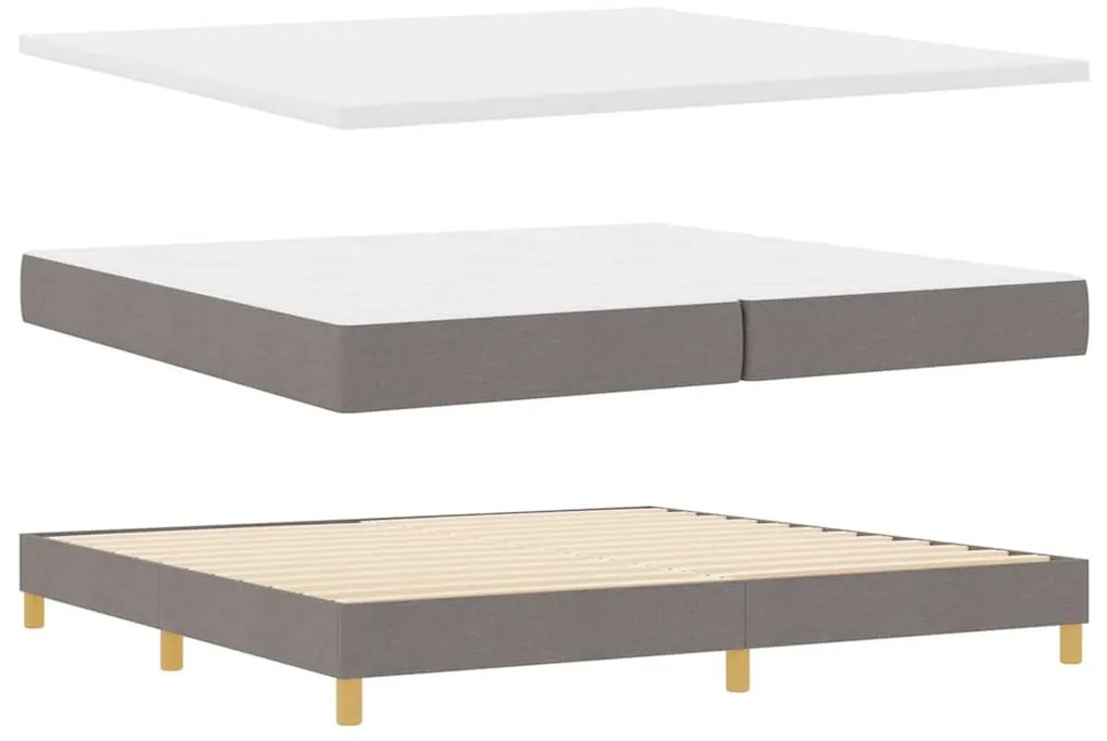 Rugós Ágy matracmal fejtámlával Tópszínű 200 x 200 cm szövet