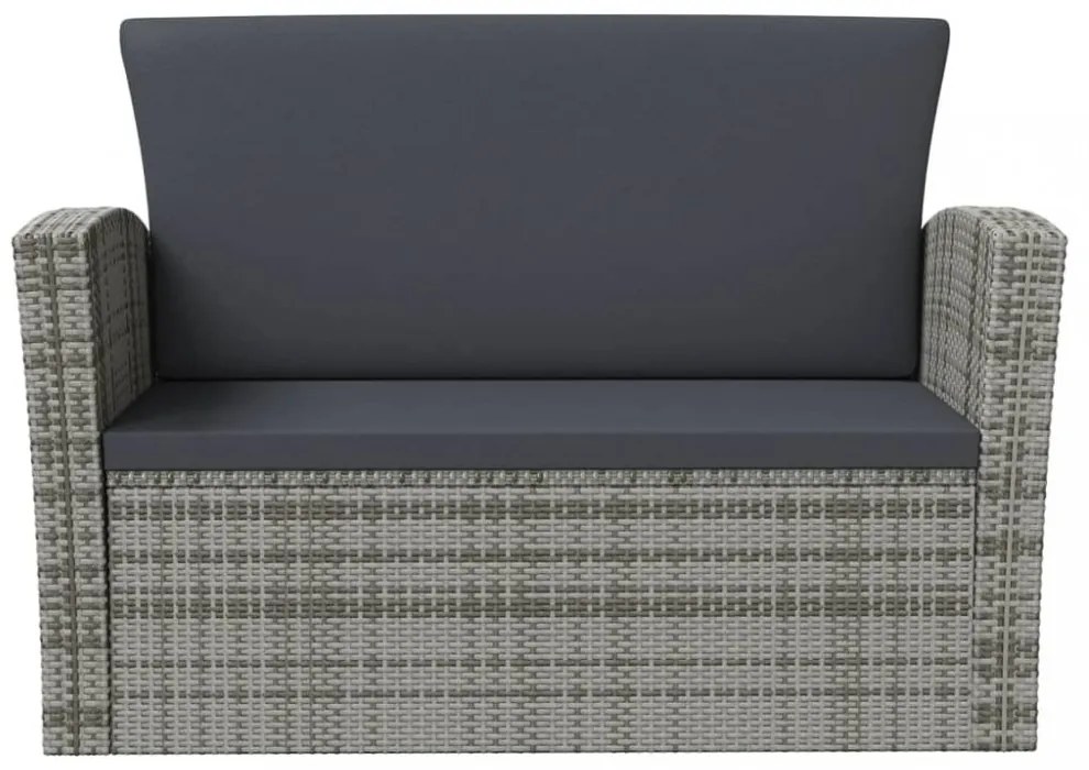 vidaXL 8 részes szürke polyrattan kerti bútorszett párnákkal