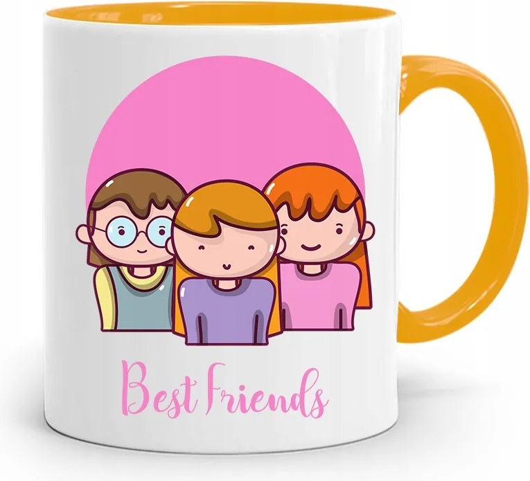 Sárga Bögre Barátnak Legjobb Barátnőknek fényképes nyomtatással