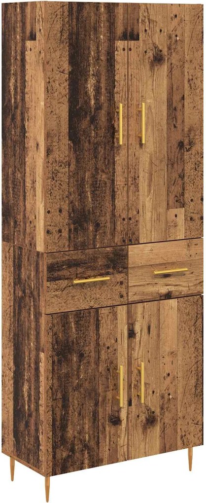 vidaXL Magasfiú Falra szerelhető Öreg fa 69,5 x 34 x 180 cm Faanyag