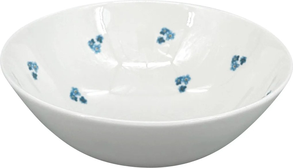 Porcelán levesestál Luna Nefelejcs ø 18,5 cm, fehér/kék