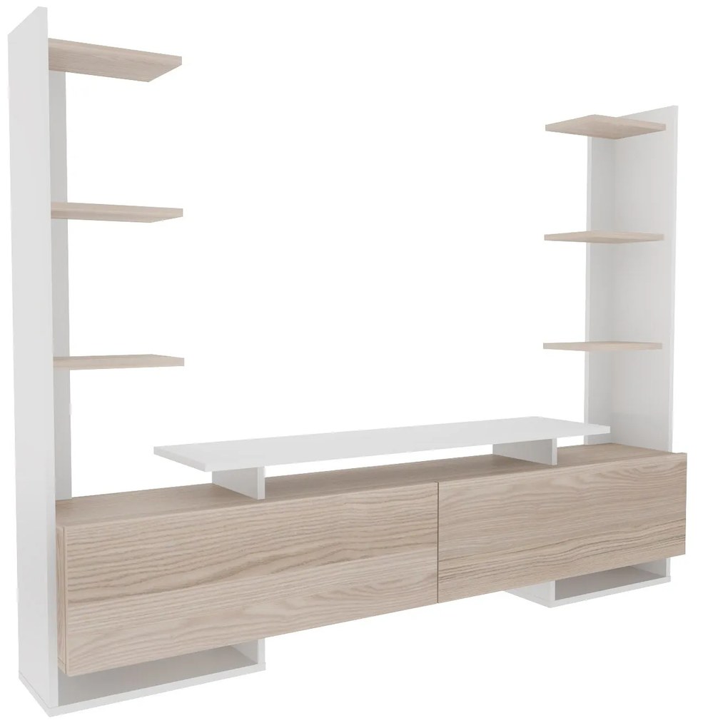 TV szekrény Ava - White, Oak