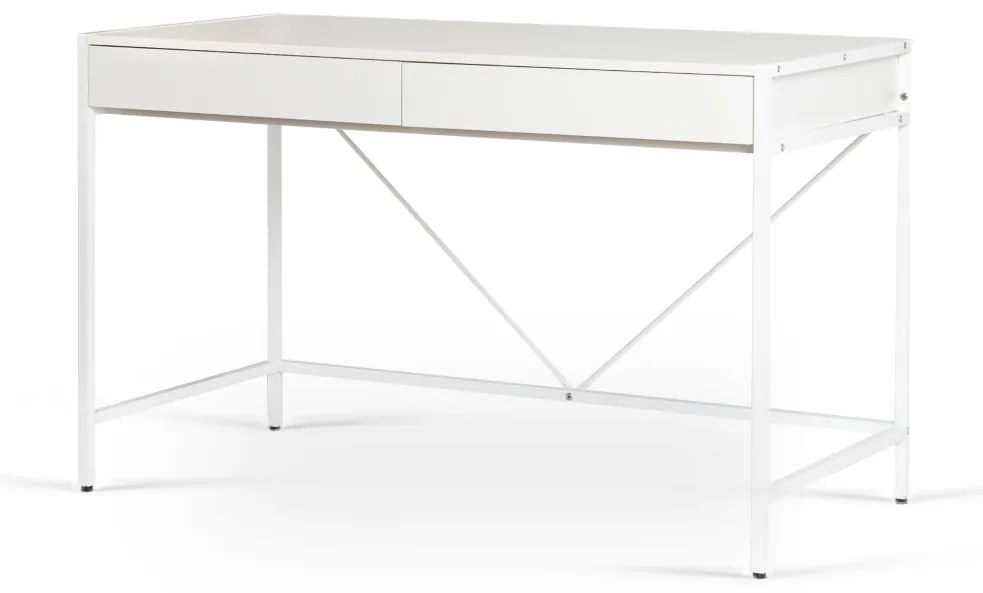 ALLY Birou 123 cm Fe ,de culoare albă