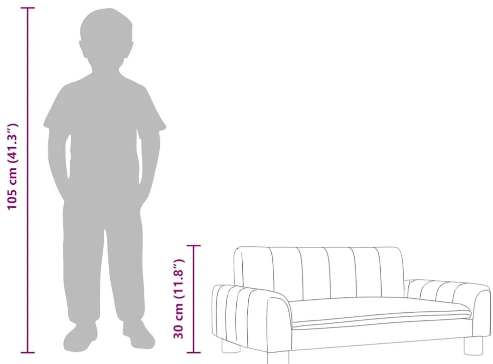 fekete gyerek szövetkanapé 70 x 45 x 30 cm