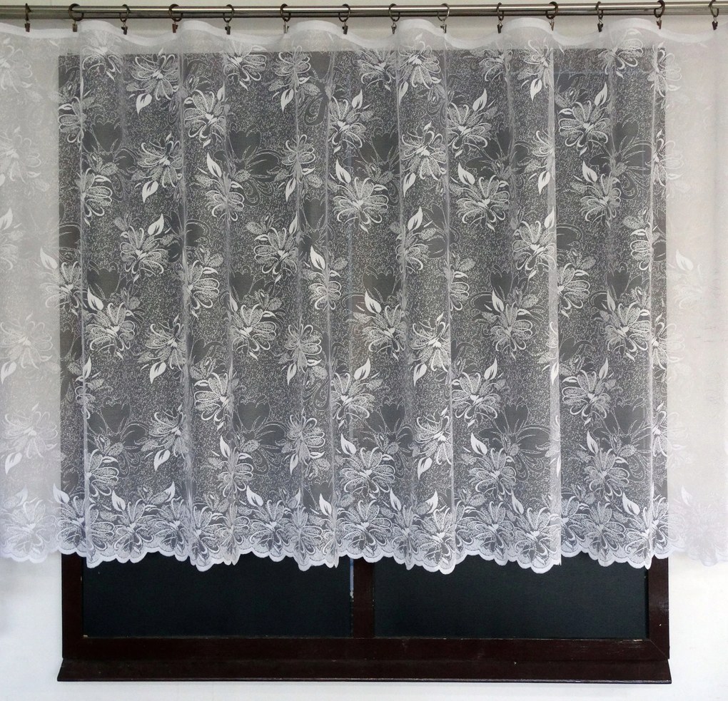 Mg Függöny jacquard 33/100 Fehér 300X170 szalaggal