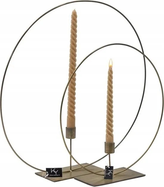 Álló gyűrű gyertyatartóval arany 42cm gyertyatartó kör