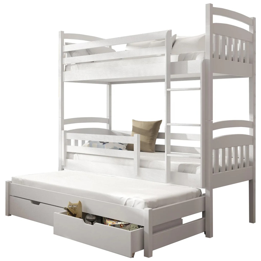 Emeletes gyerekágy 90 cm Annita (fehér). 615009