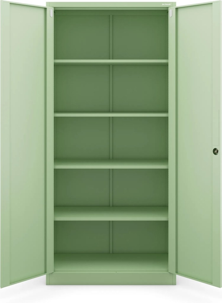 Kétajtós szekrény polcokkal JAN H, 900 x 1950 x 400 mm, Fresh Style: pasztellzöld