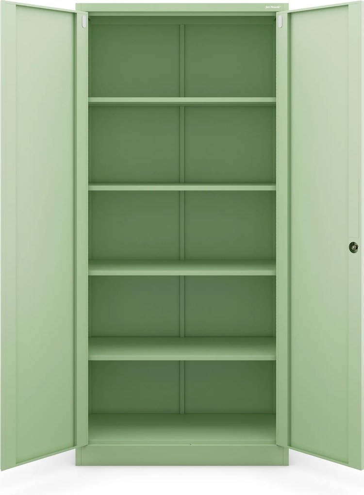 Magas fém irodai iratszekrény, pasztellzöld, 900x1950x400 mm: JAN H Fresh Style