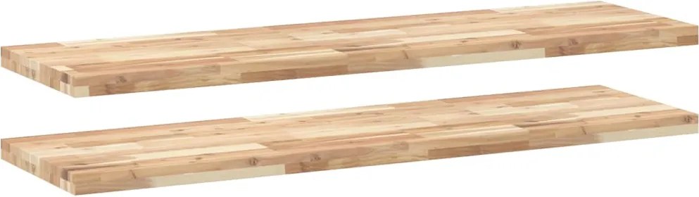 vidaXL 2 db kezeletlen tömör akácfa függőpolc 120 x 40 x 4 cm