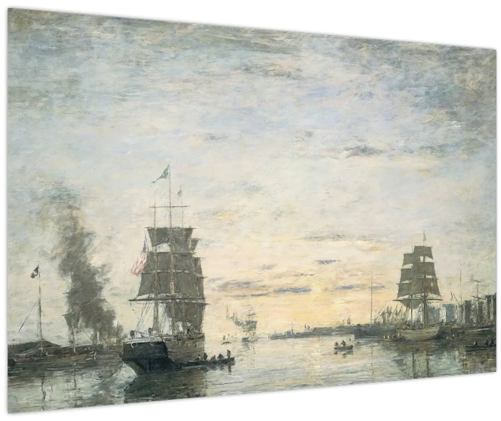 Kép - Eugène Boudin, Entrance to the Harbor, Le Havre, reprodukciók (90x60 cm)