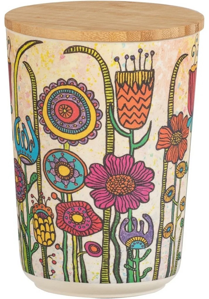 Wenko Flowers doboz bambusz fedéllel, 700 ml, M