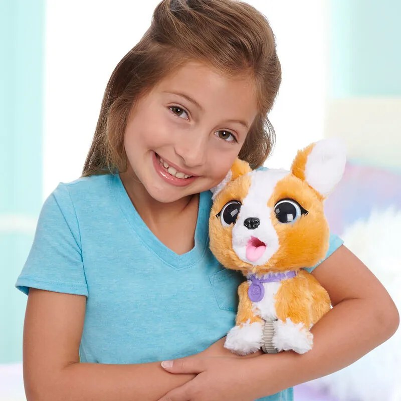 FurReal Poop-A-Lots Corgi, interaktív kutyus,világosbarna/fehér