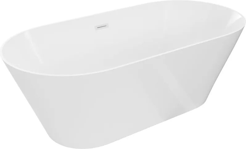 Mexen Luna Slim szabadon álló kád 170 x 75 cm, fehér, fehér túlfolyó - 52041707500-20