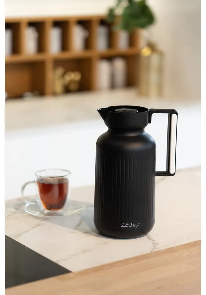 Matt fekete termosz 1 l Lungo – Vialli Design