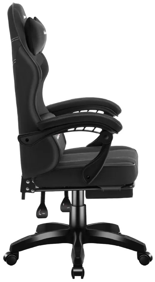 Gamer szék Space lábtartóval Carbon fekete