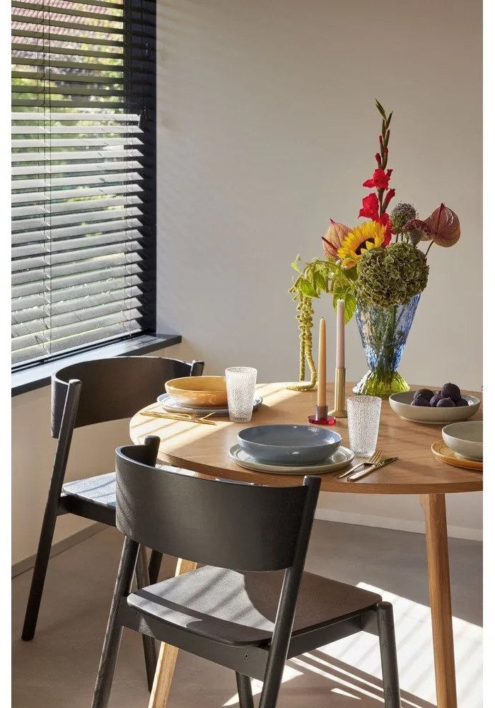 Natúr színű kerek étkezőasztal tölgyfa dekorral ø 115 cm Ground – Hübsch