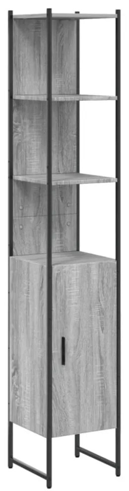 szürke sonoma színű szerelt fa fürdőszobaszekrény 33x33x185,5cm