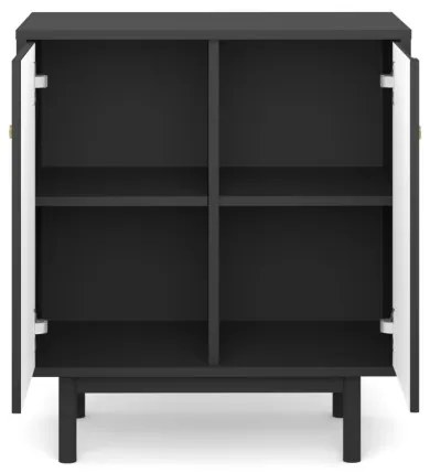 Komód Fekete Színben. MAZOMA 2D 79 cm.