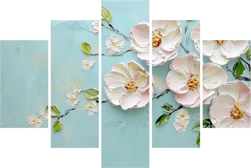 Kép - Virágok kék háttéren (150x105 cm)