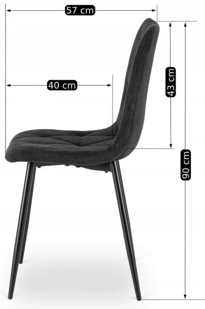 Fekete Szövet Étkezőszék ROBIN 2