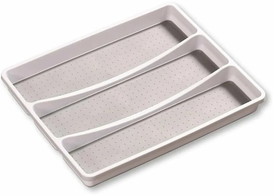 Kesper 30094 Műanyag evőeszköz-tartó, 3 rekeszes,fehér, 40,5 x 32,5 x 4,5 cm