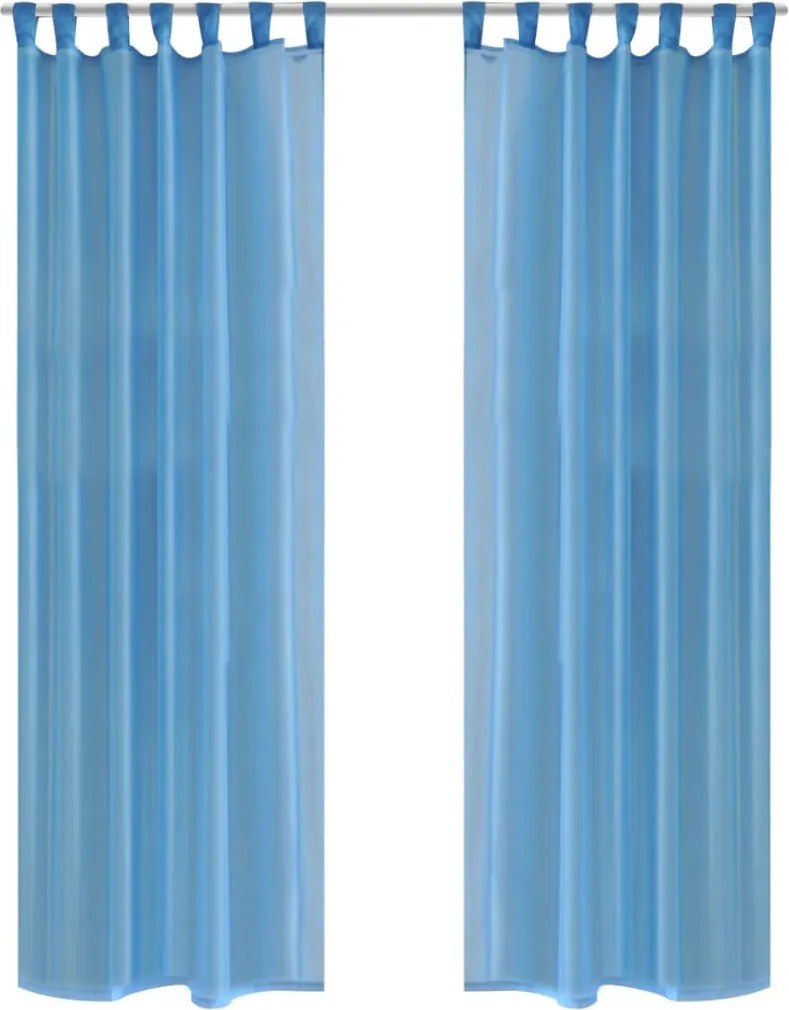 vidaXL Türkiz Átlátszó Függöny 140 x 175 cm 2 db