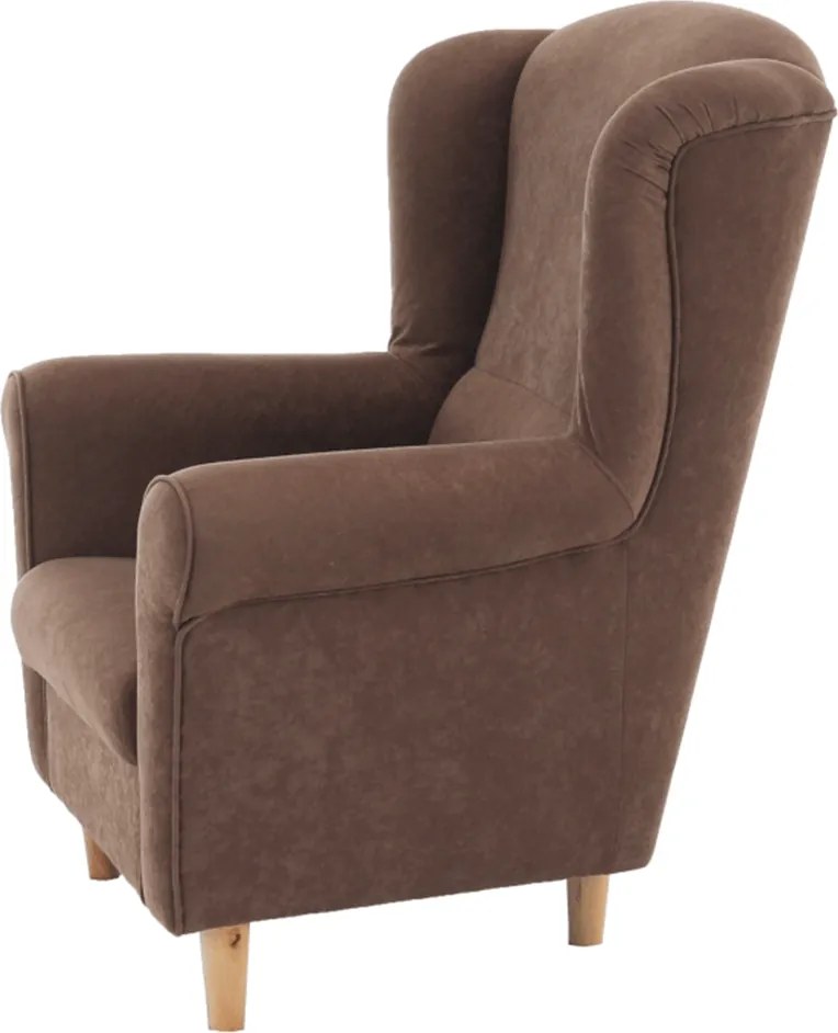 Füles fotel, barna szövet, CHARLOT