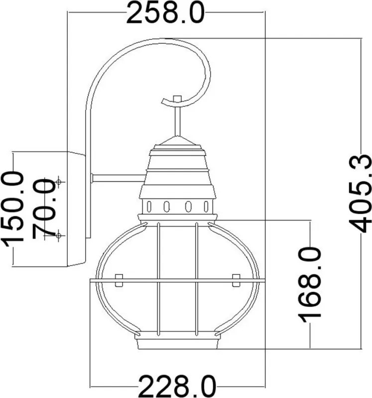 ELSTEAD KLBRIDGEPOINTMNBR BRIDGEPOINT Klasszikus Kültéri Fali Lámpa Sárgaréz E27 IP44