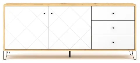 SULA komód artisan tölgy/fehér