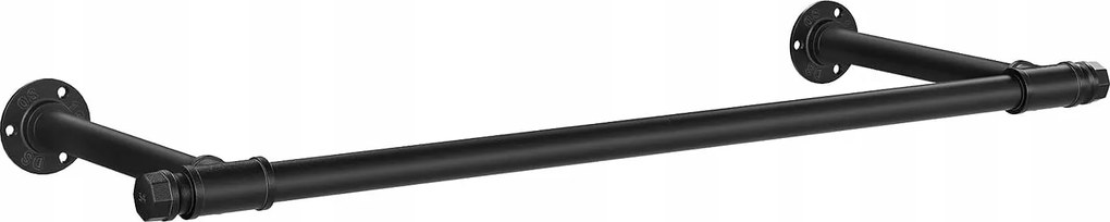 Falra Akasztható Ruhaakasztó Fekete Fém Ipari Fekete 84CM