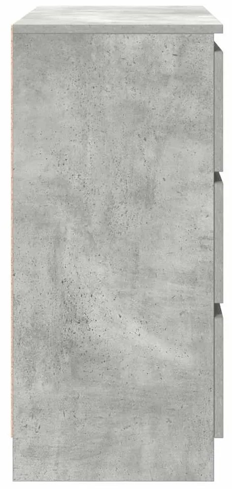 betonszürke szerelt fa tálalószekrény 80x35x76 cm