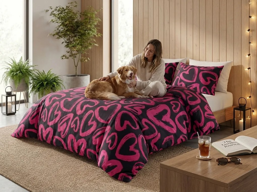 Mikroszálas ágyneműhuzat AMORYS rózsaszín Ágyneműhuzat mérete: 2 db 70 x 80 cm | 160 x 200 cm