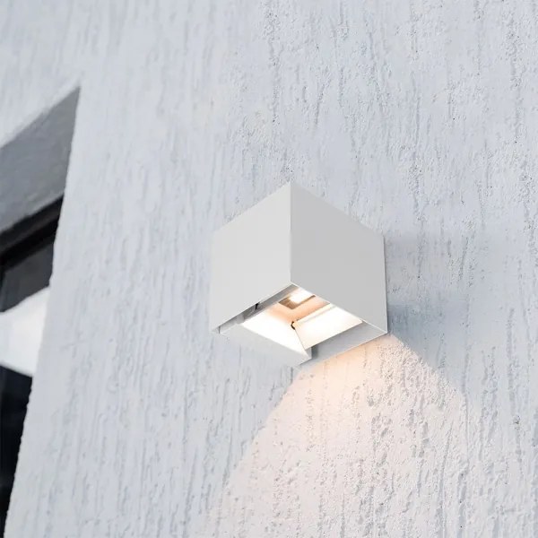 LED napelemes fali lámpa érzékelővel LED/9W/5V IP65 2600 mAh fehér