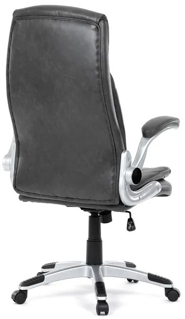 Szürke Ökobőr Irodai Főnöki Szék Hinta Mechanikával. KA-F1218 GREY