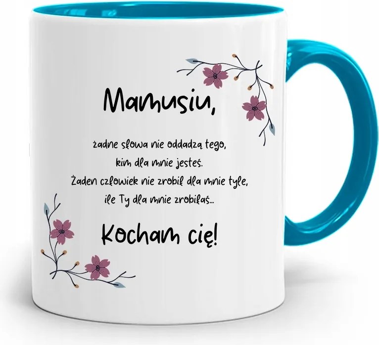 Kék Bögre Anyukáknak Szeretlek! fényképes nyomattal