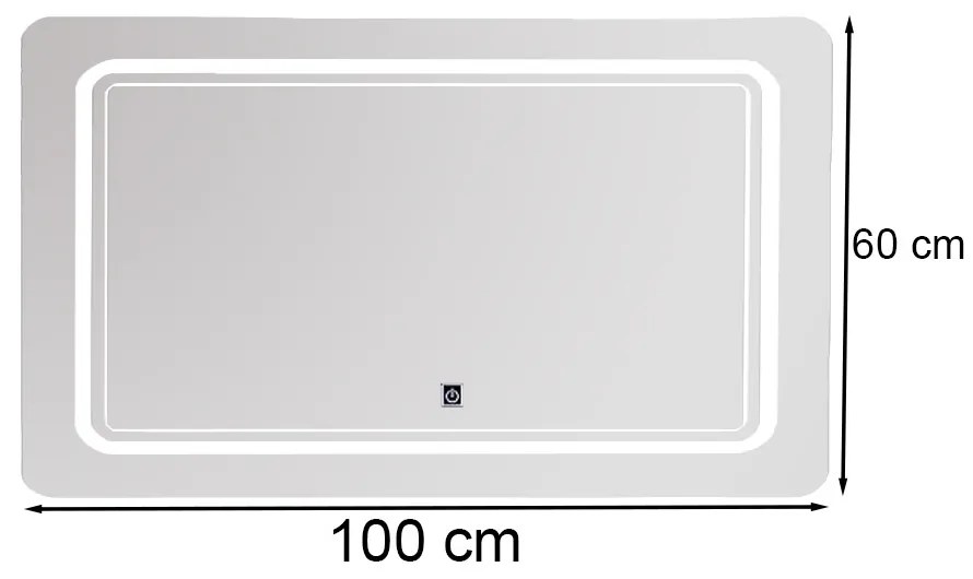 Vid 100 tükör led világítással 100x60 cm