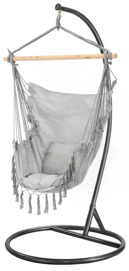 Puerto függőszék állvánnyal szürke-fekete