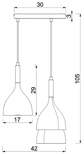 Csillár zsinóron NOAK WOOD 3xE27/15W/230V fekete/bükkfa