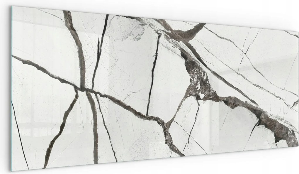 Esg üveg árnyékoló a kandalló szikrái ellen Márvány erek mintája 125x50